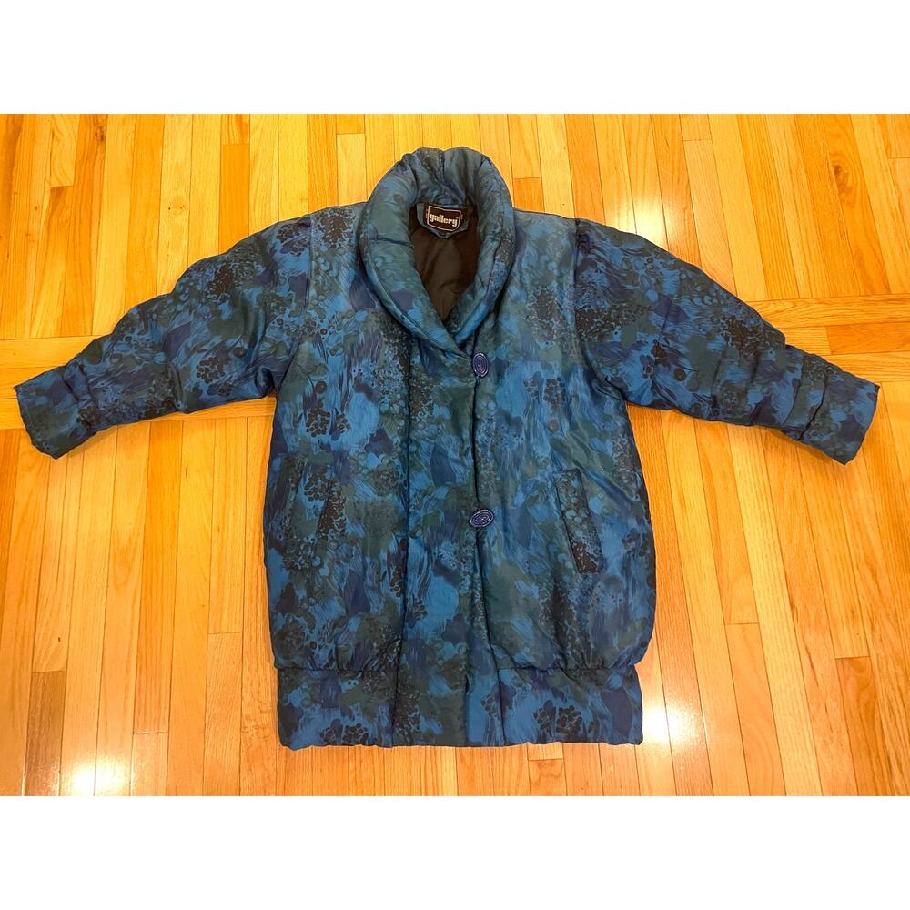 VINTAGE puffer‎ cacoon jacket large floral oversized down filled coat, korea